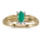 Certified 14k Yellow Gold Oval Emerald And Diamond Ring