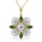 6.3 Carat 14K Solid Gold Fear No More Peridot pearl Necklace