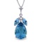 6.5 Carat 14K Solid White Gold Miles To Go Blue Topaz Necklace