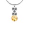 4.00 Ctw Citrine And Diamond I2/I3 14K White Gold Necklace