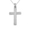 Certified 14K White Gold Leaf Cross Pendant