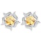 Certified 3.60 Ctw Citrine 14K White Gold Stud Earrings