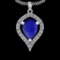 6.64 Ctw I2/I3 Tanzanite And Diamond 10K White Gold Victorian Style Pendant