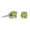 Certified 3 mm Petite Round Genuine Peridot Stud Earrings in 14k White Gold 0.19 CTW