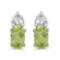 Certified 14k White Gold Oval Peridot Earrings