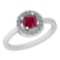 0.62 Ctw Ruby And Diamond SI2/I1 14K White Gold Vintage Style Ring