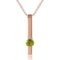 0.25 Carat 14K Solid Rose Gold Bar Peridot Necklace