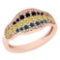 0.47 Ctw SI2/I1 Treated Fancy Black ,Yellow,Blue, Diamond 14K Rose Gold Ring