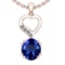 2.76 Ctw VS/SI1 Tanzanite And Diamond 14K Rose Gold Pendant Necklace