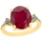 3.96 Ctw Ruby And Diamond I2/I3 10k Yellow Gold Vintage Style Ring