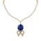 8.83 Ctw VS/SI1 Tanzanite And Diamond 14k Yellow Gold Victorian Style Necklace