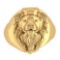 Antique Style Lion Head Ring 14K Yellow Gold