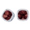 Certified 14k White Gold Cushion Cut Garnet And Diamond Earrings