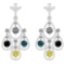 4.00 Ctw I2/I3 Treated Fancy Yellow And White Diamond 14K White Gold Earrings