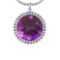 58.75 Ctw Amethyst And Diamond I2/I3 14K White Gold Victorian Style Pendant