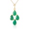 1.5 Carat 14K Solid Gold Love Portrait Emerald Necklace