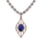 9.00 Ctw SI2/I1 Blue Sapphire And Diamond 14K Rose Gold Necklace