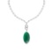 24.59 Ctw VS/SI1 Emerald And Diamond 14k White Gold Victorian Style Necklace