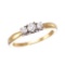 Certified 14k Yellow Gold 0.25 Ct Three Stone Diamond Ring