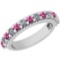 0.96 Ctw VS/SI1 Pink Sapphire And Diamond 14K White Gold Filigree Style Band Ring
