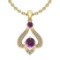 0.77 Ctw VS/SI1 Amethyst And Diamond 10K Yellow Gold Vintage Pendant