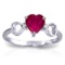1.01 CTW 14K Solid White Gold Amethystong The Gifted Ruby Diamond Ring