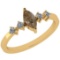 0.39 Ct Natural Yellow Diamond I2/I3And White Diamond I2/I3 10K Yellow Gold Vintage Style Ring