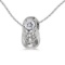 Certified 14k White Gold Round White Topaz Baby Bootie Pendant