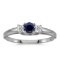 Certified 14k White Gold Round Sapphire And Diamond Ring 0.23 CTW