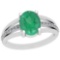 2.61 Ctw VS/SI1 Emerald And Diamond Platinum Vintage Style Ring