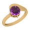 1.00 Ctw Amethyst Style Prong Set 10K Yellow Gold Solitaire Ring