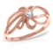 14K Solid Rose Gold Ring withNatural Diamond