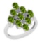 2.39 Ctw Peridot And Diamond I2/I3 10K White Gold Vintage Style Ring