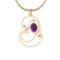 1.28 Ctw VS/SI1 Amethyst And Diamond 10K Yellow Gold Necklace