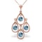 14K Solid Rose Gold Necklace with Natural Blue Topaz