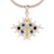 0.46 Ctw Treated Black ,Yellow,Blue Diamond I2/I3 14K Rose Gold Pendant