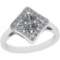 1.33 Ctw Diamond I2/I3 14K White Gold Ring