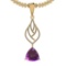 Certified 14.55 Ctw I2/I3 Amethyst And Diamond 14K Yellow Gold Pendant