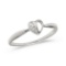 Certified 10K White Gold Diamond Heart Ring 0.01 CTW
