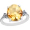 3.96 Ctw VS/SI1 Citrine And Diamond Platinum Vintage Style Ring