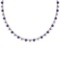 4.11 Ctw SI2/I1 Blue Sapphire And Diamond 14K Rose Gold Necklace