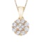 Certified 14K Yellow Gold .50 Ct Diamond Clustaire Pendant