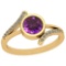 1.10 Ctw Amethyst And Diamond I2/I3 10K Yellow Gold Vintage Style Ring