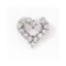 Certified 14K White Gold Diamond Heart Pendant