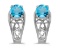 Certified 14k White Gold Round Blue Topaz And Diamond Earrings