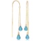 2.5 Carat 14K Solid Gold Threaded Dangles Earrings Blue Topaz