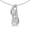 Certified 14k White Gold Oval White Topaz And Diamond Pendant