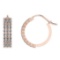 0.92 Ctw I2/I3 Diamond 10k Rose Gold Hoop Earrings