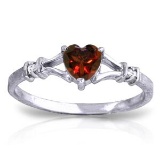 0.47 Carat 14K Solid White Gold Rings Natural Diamond Garnet