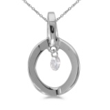 Certified 14K White Gold Dashing Diamonds Pendant